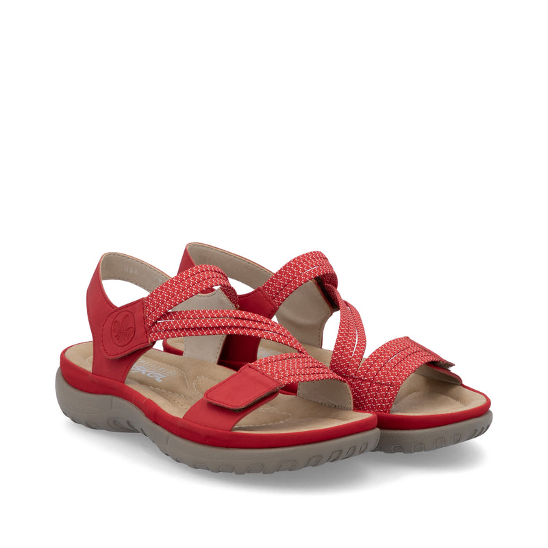 Rieker Ladies Low Wedge Velcro Sandal 64870-33