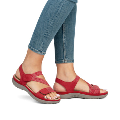 Rieker Ladies Low Wedge Velcro Sandal 64870-33