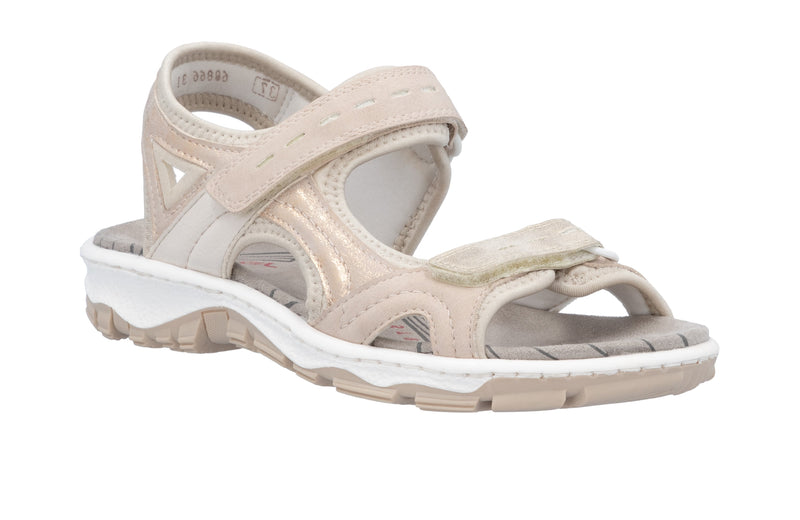 Rieker Ladies Low Wedge Velcro Sandal 68866-31