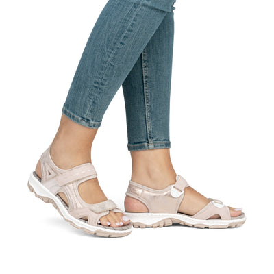 Rieker Ladies Low Wedge Velcro Sandal 68866-31