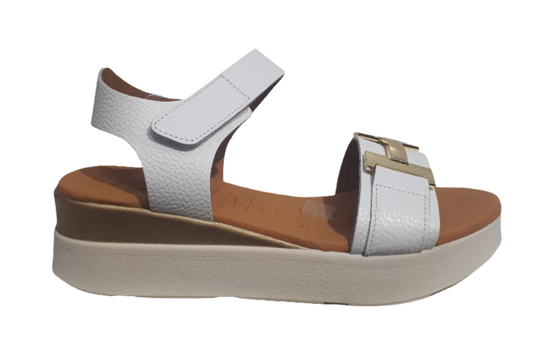 Oh My Sandals Ladies Low Wedge Velcro Sandal 5672