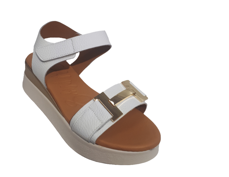 Oh My Sandals Ladies Low Wedge Velcro Sandal 5672