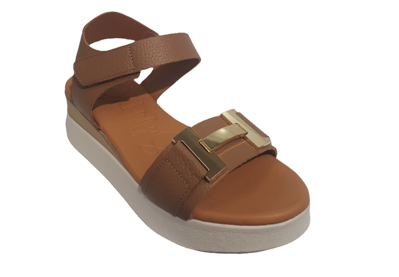 Oh My Sandals Ladies Low Wedge Velcro Sandal 5672