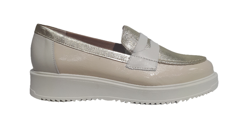 Pitillos Ladies Slip On Low Wedge Loafer Shoe 10384