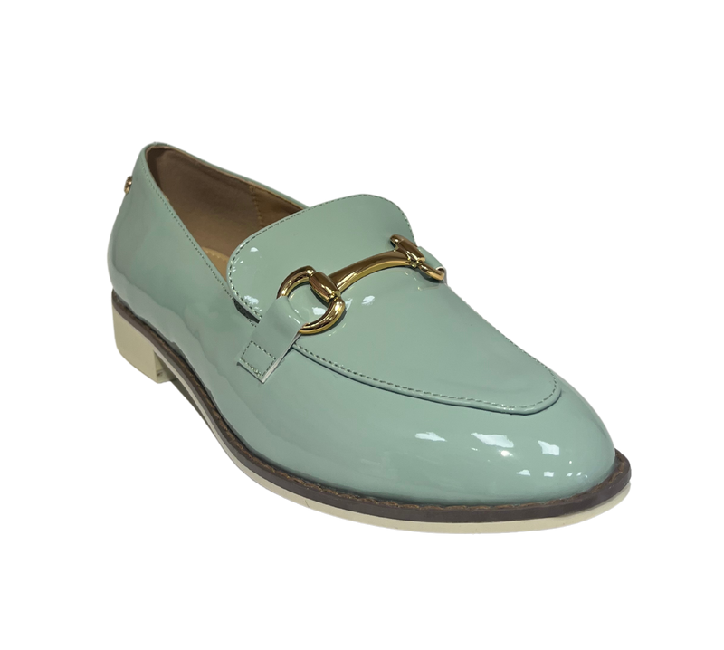 Patrizio Como Ladies Pertosa Slip On Loafer Shoe Mint