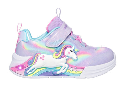 Skechers S Lights Unicorn Chaser Girls Trainer 302298