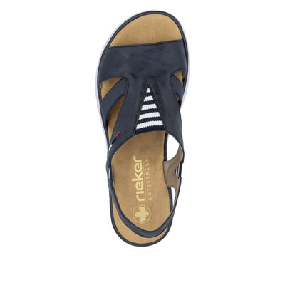 Rieker Ladies Slip On Low Wedge Sandal V44Y5-14