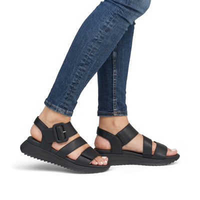 Rieker Revolution Ladies Velcro Wedge Sandal W2950-00