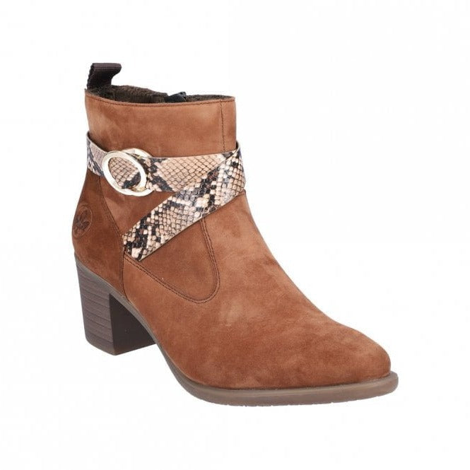 Rieker Ladies Western Style Heel Ankle Boot Y2064