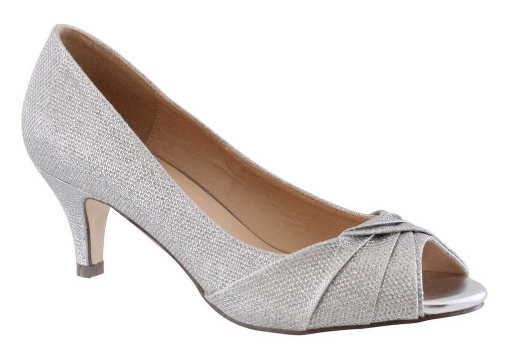 Wide fit silver on sale peep toe shoes