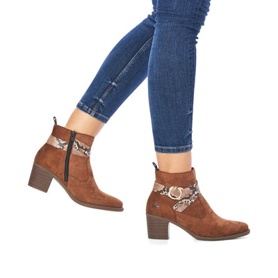 Rieker Ladies Western Style Heel Ankle Boot Y2064